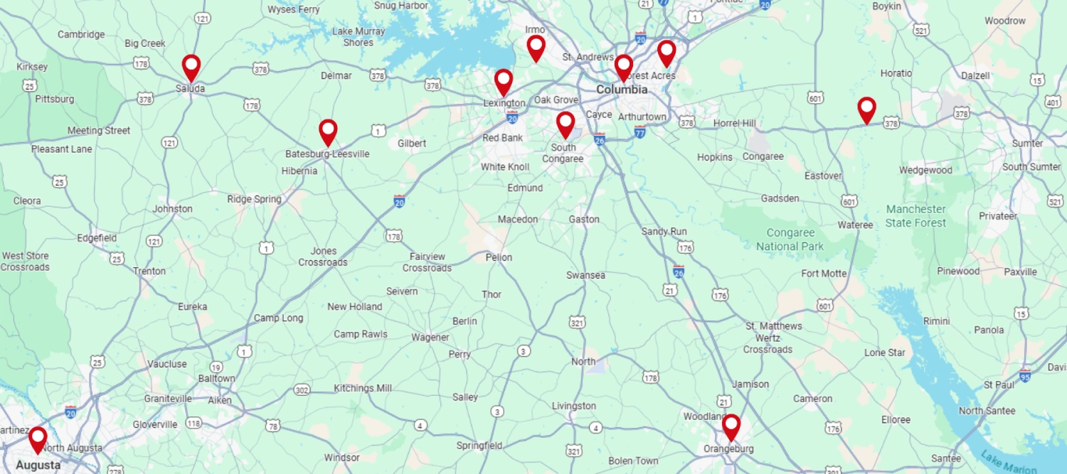 Columbia South Carolina Map